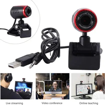 Webcam USB de Înaltă Definiție Camera Web Cam 360 de Grade MICROFON Clip-on Pentru Skype Desktop-ul Calculatorului În stoc dropshipping fierbinte de vânzare