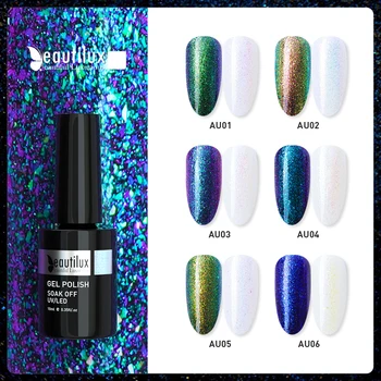 Beautilux unghii cu Gel Unghii Aurora Opal Culoare Sclipici Lac de Unghii cu Gel Soak Off UV LED Nails Art Design Gel Lac de Unghii 10ml