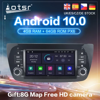 Android 10 PX6 Pentru Fiat Linea, Punto EVO 2012 GPS Auto, Navigatie Auto Radio Casetofon DVD Multimedia Player Video Unitate 2Din