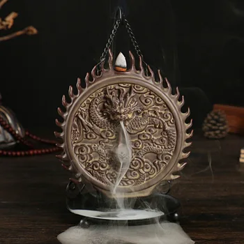 Dragonul De Jad Glonț Refluxul Tămâie Conuri Arzător De Fumat Cădelniță Creative Buddha Ceai Arzător De Tămâie Ceramică Artizanat