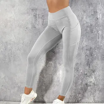 Femei de Moda de Fitness Jambiere Talie Mare Skinny Funcționare Casual cu Buzunar Antrenament Yoga Pantaloni Push-up Antrenament Leggins 2020
