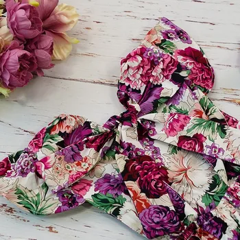 Nou-Născut Fetița Set Haine Copii Violet Floral Vintage Romper Costum Fotografie Vara 2019 Bumbac Salopeta Pentru Copii