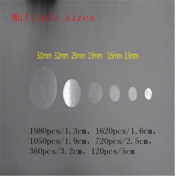 1.3/1.6/1.9/2.5/3.2/5 cm Rotund cerc Gol Transparente autoadezive, Etichete Sigiliu Autocolante din plastic transparent de Etanșare din PVC autocolant