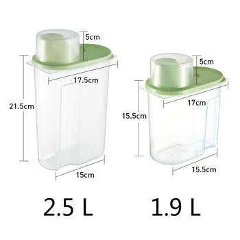 PP Alimentare Cutie de Depozitare din Plastic Clar Set Container se Toarnă cu Capace de Stocare de Bucatarie Sticle Borcane Uscate Boabe îngroșat Rezervor 1.9-2.5 L