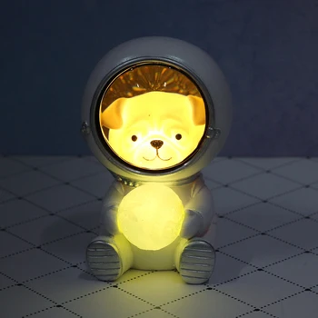 Creative Astronauți Lumina Lămpii Ornament Rășină Animal Lampă De Masă Lumină De Noapte Meserii Acasă Decoratiuni Accesorii Cadouri De Craciun