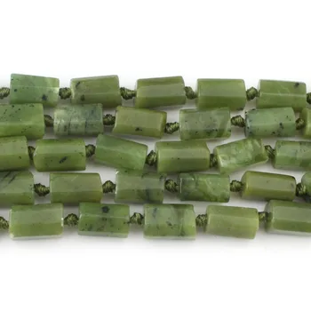 6X10mm Verde Canada Jad Cilindru Liber Margele din Piatra Naturala Pentru a Face Bijuterii DIY Brățară Colier de 7.5 inch New Sosire