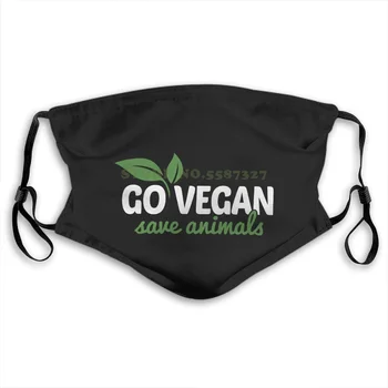 Masca De Fata Merge Vegan Salva Animalele Veganer Veganismus Vegetarismus Anti Praf Cu Filtru Pentru Bărbați Pentru Femei, Copii Masti De Fata