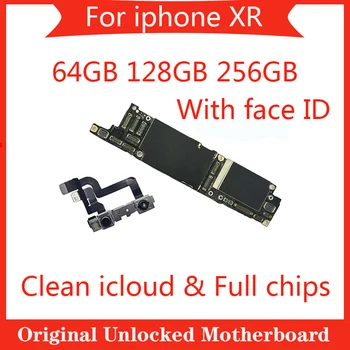 Original placa de baza pentru iphone XR cu fața ID-ul de 64 gb icloud Curat 256GB placa de baza pentru iphone X R logica bord Sistem IOS