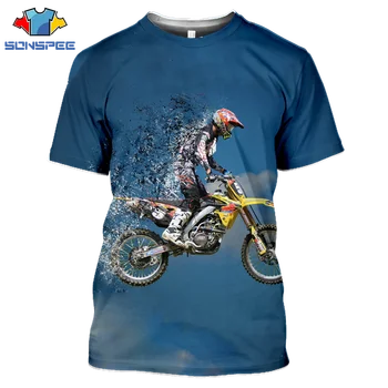 SONSPE 2020 pentru Bărbați T-Shirt de Vară Imprimate 3D de Curse Motocross T-Shirt Doamnelor Moda Casual cu Maneci Scurte Masina Sport T-Shirt de Sus
