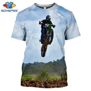SONSPE 2020 pentru Bărbați T-Shirt de Vară Imprimate 3D de Curse Motocross T-Shirt Doamnelor Moda Casual cu Maneci Scurte Masina Sport T-Shirt de Sus