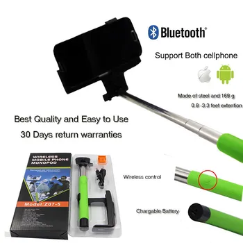 Fierbinte Z07-5 Bluetooth Selfie Stick Palo Selfie Extensibil, Portabil Auto-Portret Monopod Pentru Xiaomi Iphone Samsung Huawei