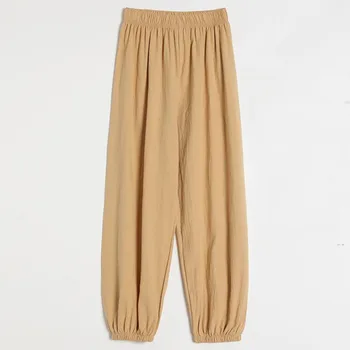 #1921 Vară Lenjerie de pat din Bumbac Pantaloni Pentru Femei Vrac Elastic Talie Pantaloni Harem de Epocă Subțire Gafă Pantaloni Femei Glezna-lungime Pantaloni