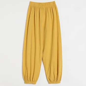 #1921 Vară Lenjerie de pat din Bumbac Pantaloni Pentru Femei Vrac Elastic Talie Pantaloni Harem de Epocă Subțire Gafă Pantaloni Femei Glezna-lungime Pantaloni