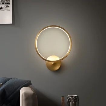 FSS Modern de Aur Rotund de Perete Lampa cu Lumini LED Pentru Dormitor, Camera de zi cu TV Fundal Culoar Acasă Corpuri de Iluminat