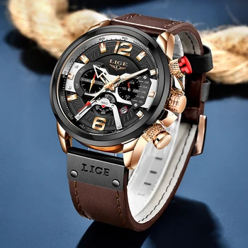 2020 LIGE Ceas Sport pentru Barbati Brand de Top Militară de Lux din Piele Barbati Ceas de Ceas de Moda Cronograf Ceasuri Relogio Masculino