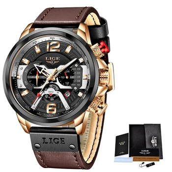 2020 LIGE Ceas Sport pentru Barbati Brand de Top Militară de Lux din Piele Barbati Ceas de Ceas de Moda Cronograf Ceasuri Relogio Masculino