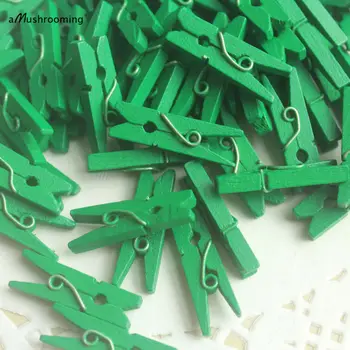 100x DIY Mini Ambarcațiuni din Lemn Cuie Clipuri Tema Verde 2,5 cm/ 100buc/pachet Decor Petrecere Cadou Favoarea Pachetului