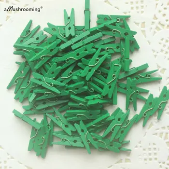100x DIY Mini Ambarcațiuni din Lemn Cuie Clipuri Tema Verde 2,5 cm/ 100buc/pachet Decor Petrecere Cadou Favoarea Pachetului
