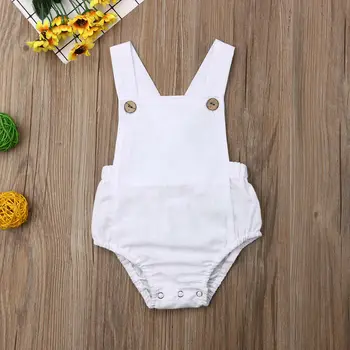 Nou-Născut Baby Boy Girl Body De Vara Salopeta Sunsuit Ocazional Fără Mâneci Fara Spate Solid Costume De Haine