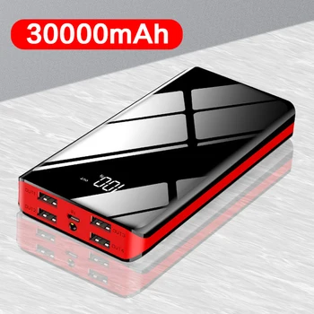 30000mAh Încărcare Rapidă Banca de Putere pentru Xiaomi 30000 mAh Powerbank cu 4 USB Extern Încărcător de Baterie Pentru iPhone 8 Poverbank Pachet