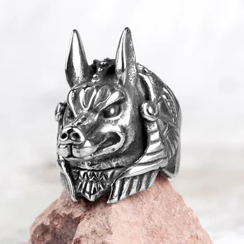 Din Oțel inoxidabil Bărbați Inele Faraon Egiptean Nessus Câine Animal de Punk-Rock pentru bărbați Prietenul Bijuterii Creativitate Cadou en-Gros