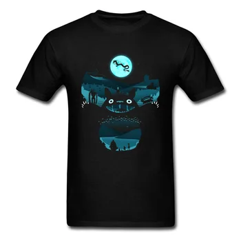 Meu pe timp de Noapte Prieteni tricou Minunat de Vara Tricou Barbati Totoro Vecinul Haine de Bumbac Negru T Shirt Anime Topuri Tricouri
