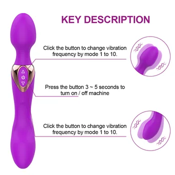 OLO AV Vibrator Dublu Cap Biberon Vaginal Masaj Dublu Șoc Stimulare Clitoris Lesbiene Masturbari Jucarii Sexuale Pentru Femei
