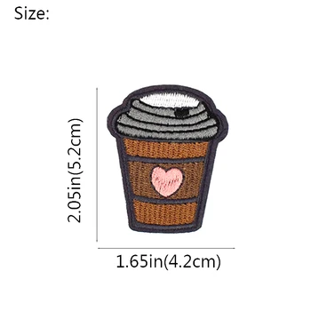 10BUC în Formă de Inimă Cafea Patch pentru Copil Haine Coase Haine Brodate Patch-uri pentru Fata Rucsac Accesorii Patch-uri DIY Meșteșug