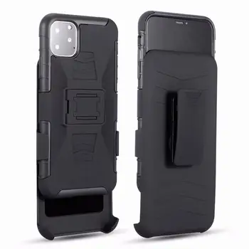 Pentru Iphone 11 Pro Max Multifuncțional Armură Neagră rezistent la Șocuri Caz Acoperire cu Agățat Centura Front Cover pentru Iphone 11 Pro Max