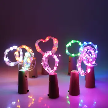 10BUC/Lot 2M 20Leds Crăciun Lumini LED Sticla cu Dop de Sticlă de Sârmă Zână Șir de Lumini de Vacanță petrecere de Nunta de Decorare Benzi