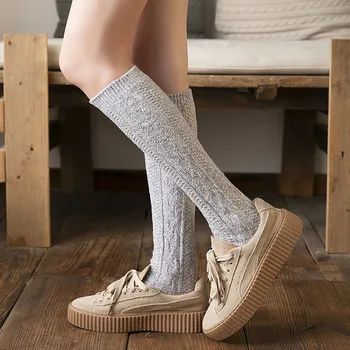 2020 Toamna Iarna Femei Ciorapi Fată Stil Japonez Lungime Genunchi Șosete Calde Sexy Bumbac Tricot Moale Îngroșa Modelarea Șosete