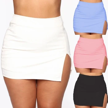 Moda De Vara Fusta 2020 Retro Femei Talie Inalta Scurt O Linie Fuste De Culoare Solidă Birou Doamnă Bodycon Mini-Fuste