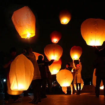 10buc Chinezi care Doresc Lanterna ECO Friendly Hârtie Cer Zboară Felinare Lumânare Lămpi în aer liber, Petrecere de Aniversare de Nunta de Decorare