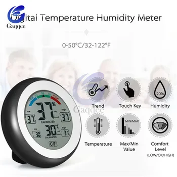 Touchscreen Display LCD Digital Termometru Higrometru Rotund Wireless Electronice de Temperatură și Umiditate Metru de Monitor