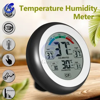 Touchscreen Display LCD Digital Termometru Higrometru Rotund Wireless Electronice de Temperatură și Umiditate Metru de Monitor