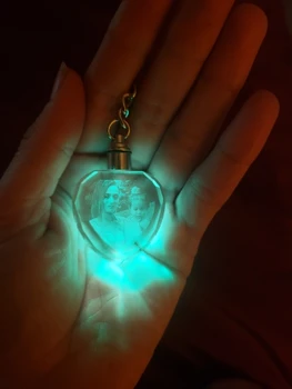 Personalizate de suveniruri rucsac decor în formă de inimă lumina de noapte breloc K9 cristal foto iubitor de copil Sticlă Artizanat cadou