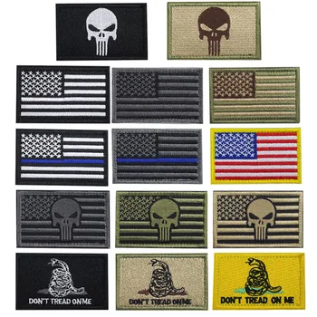Pachet 14 piese statele UNITE ale americii Flag Patch Linie Subțire Tactice Militare Americane Set de Patch-uri pentru haine cu cârlig&bucla