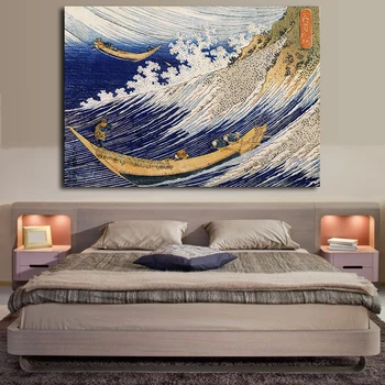 Valurile oceanului De Katsushika Hokusai Panza Pictura peisaj Marin Poster de Arta de Perete Imagini pentru Living Decorul Camerei Cuadros