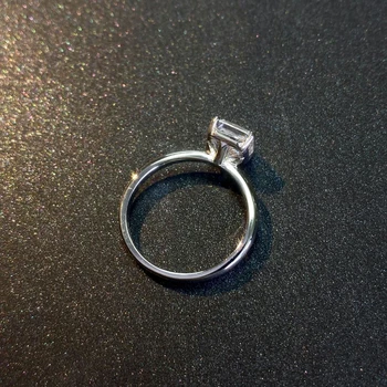 OEVAS Argint 925 Spumante Pătrat Ridicat de Carbon Diamant Inele de Nunta Pentru Femei petrecerea de Logodna Bijuterii Fine Cadouri