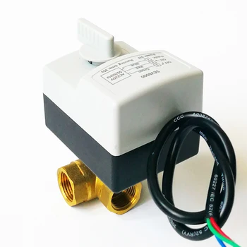 DN15 3 modul Electric de apa motorizate valve cu comanda manuala, 220V electric supapa de control 1/2