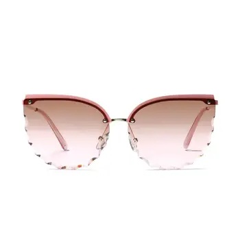 Fără ramă Ochi de Pisica ochelari de Soare Femei Supradimensionat Moda 2021 Nouă Epocă de Mare Nuante de sex Feminin Design de Lux, Ochelari de Soare UV400 Ochelari