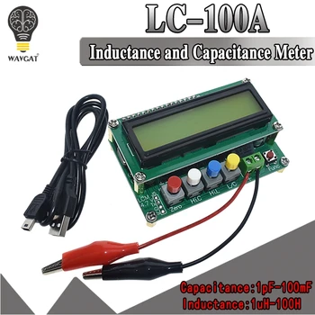 Digital LCD Capacitate metru inductanță masă TESTER LC Metru Frecvență 1pF-100mF 1uH-100H LC100-O + Test clip