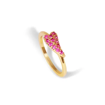 Inima de piatra inel pentru fata femei cadou de ziua AAA+ colorate cubic zirconia simplu de aur geometrice inele de logodna