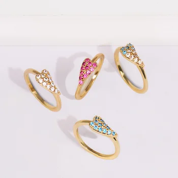 Inima de piatra inel pentru fata femei cadou de ziua AAA+ colorate cubic zirconia simplu de aur geometrice inele de logodna