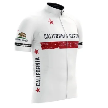 Ciclism Jersey, California Republica Ciclism de Îmbrăcăminte pentru Bărbați Uniforma de Vară de Biciclete Jersey MTB Tricouri Drum Cursa de Biciclete Port Maillot
