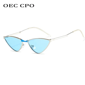 OEC CPO Moda Mic Ochi de Pisica ochelari de Soare Femei Vintage Steampunk Ochelari de Soare Femei pline de culoare Negru Clasic de Ochelari de soare UV400