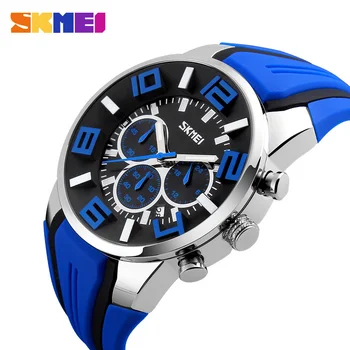 SKMEI 9128 Bărbați Cuarț Ceas de Moda Casual Barbati Watche Oprire Ceas Independent de Apelare Automată Data Viata Impermeabil Ceasuri Relogio