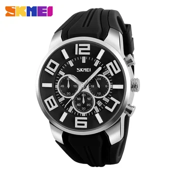 SKMEI 9128 Bărbați Cuarț Ceas de Moda Casual Barbati Watche Oprire Ceas Independent de Apelare Automată Data Viata Impermeabil Ceasuri Relogio