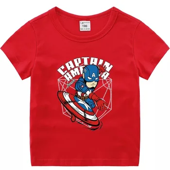 Noi de vara pentru copii T-shirt de moda din oțel Marvel Iron Man imprimare cu mâneci scurte casual bumbac pentru copii haine