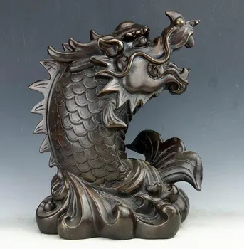 China colectie manopera amenzii alama cu cap de dragon pește statuie